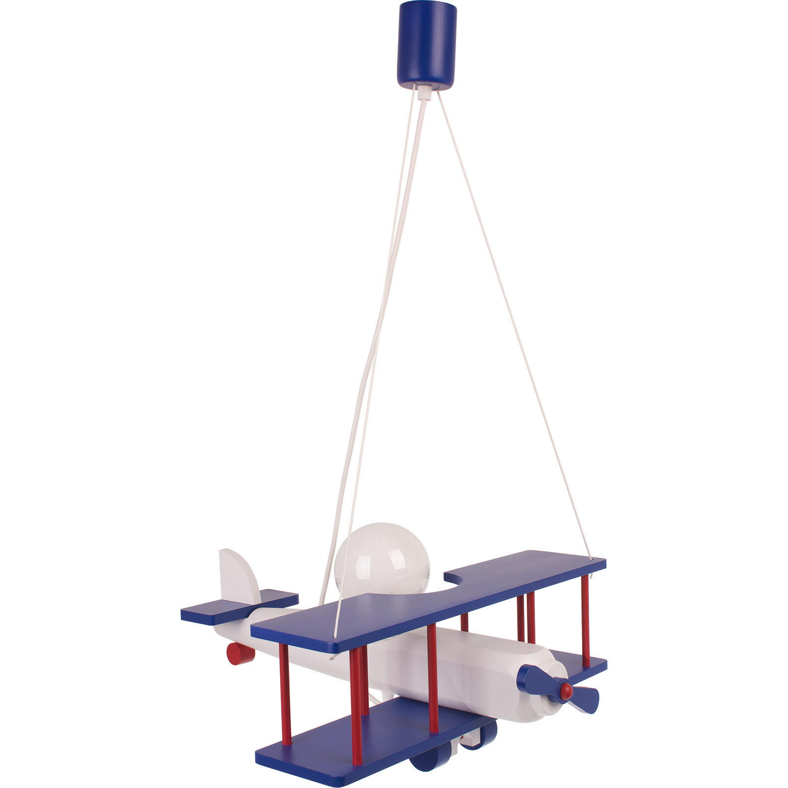 KINDERHÄNGELEUCHTE 42/45/75 cm   - Blau/Rot, KONVENTIONELL, Holz (42/45/75cm)