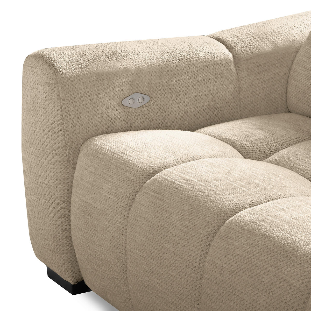 ECKSOFA  Webstoff Beige  - Beige/Schwarz, Design, Kunststoff/Textil (274/177cm) - Livetastic