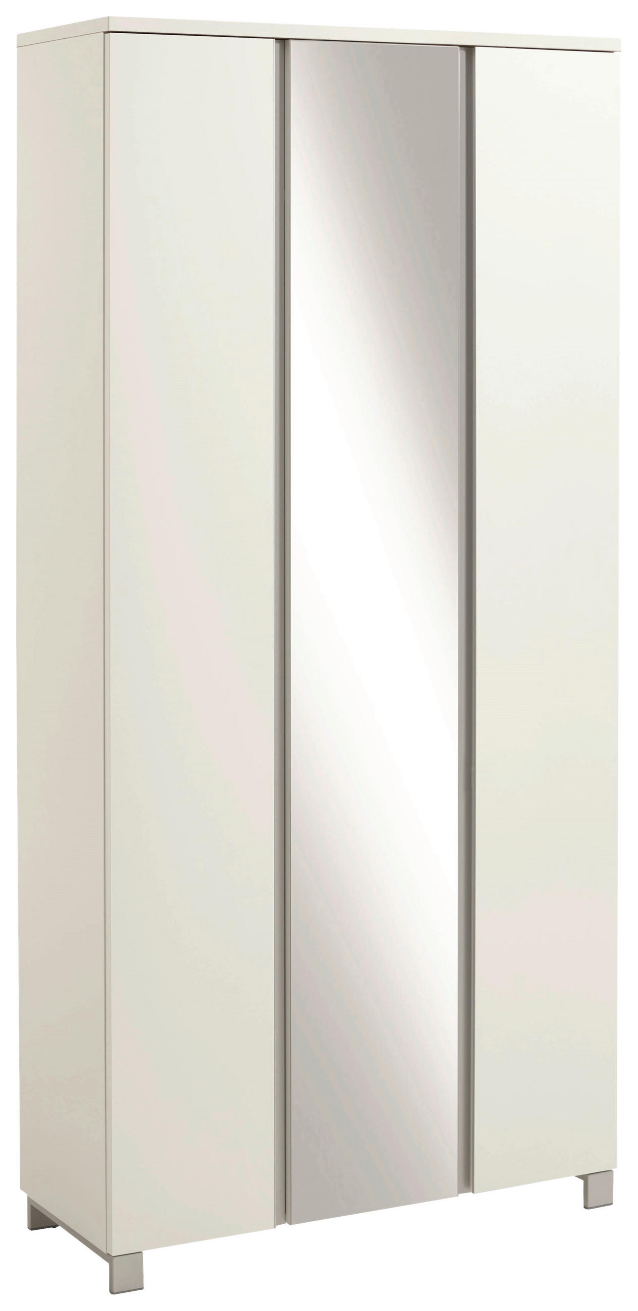 GARDEROBENSCHRANK  in 89/193/37 cm  - Silberfarben/Weiß, Design, Glas/Holzwerkstoff (89/193/37cm)