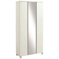 GARDEROBENSCHRANK  in 89/193/37 cm  - Silberfarben/Weiß, Design, Glas/Holzwerkstoff (89/193/37cm)