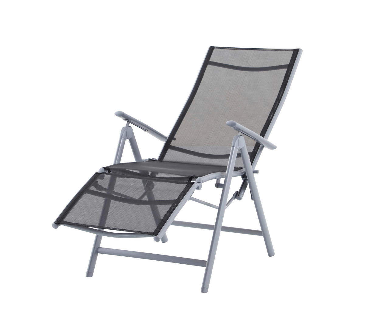 GARTENSESSEL Aluminium Grau, Schwarz  - Schwarz/Grau, MODERN, Kunststoff/Metall (56/112/81cm) - Gardenson
