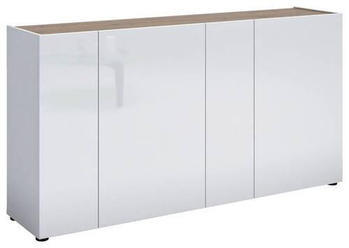 SIDEBOARD 174/92/40 cm  in Weiß Hochglanz  - Eichefarben/Weiß Hochglanz, Design, Holzwerkstoff/Kunststoff (174/92/40cm) - Xora