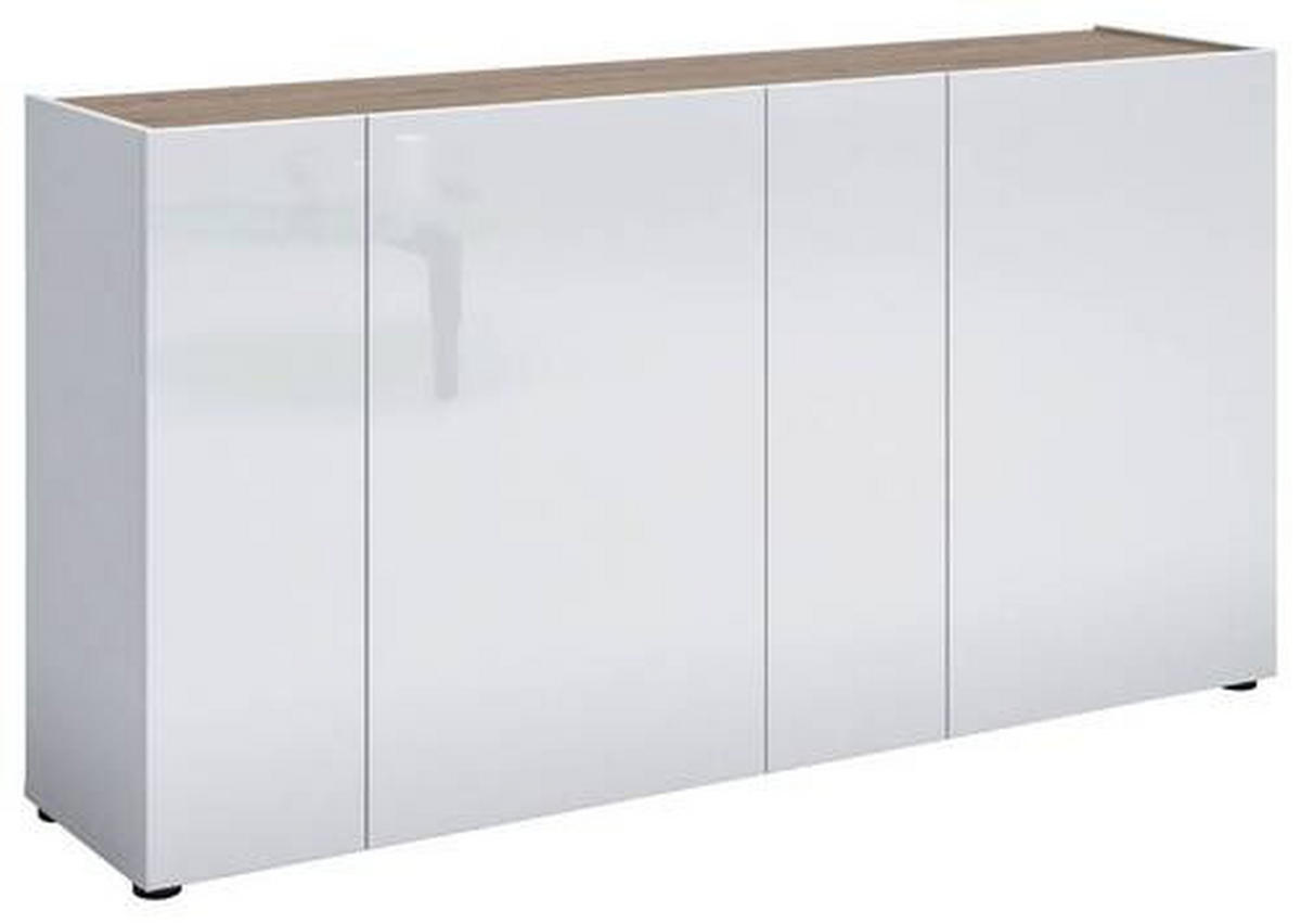 SIDEBOARD Tango  in 174/92/40 cm  - Eichefarben/Weiß Hochglanz, Design, Holzwerkstoff/Kunststoff (174/92/40cm) - Xora