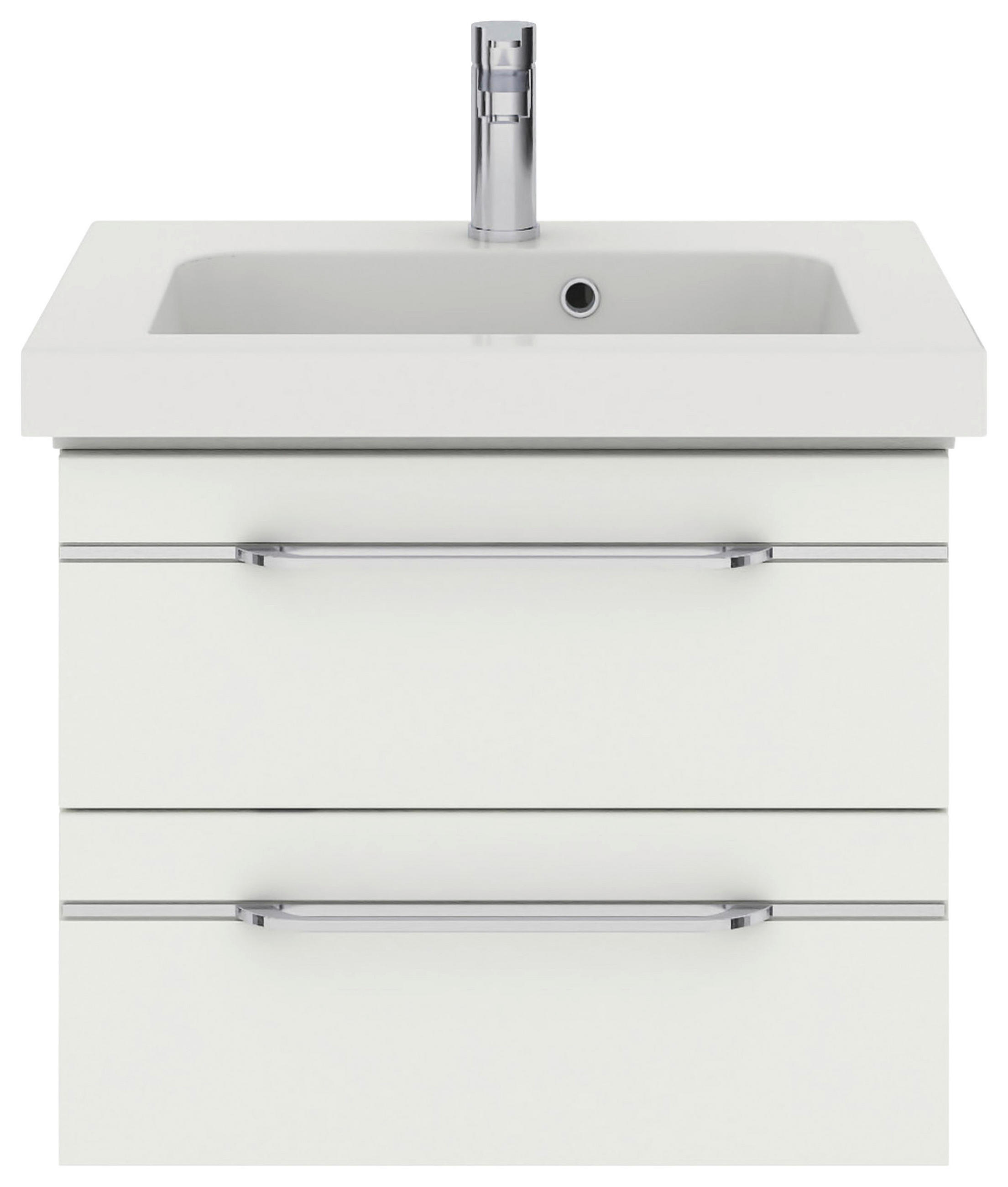 WASCHTISCHKOMBI 64,4 cm  - Chromfarben/Weiß Hochglanz, KONVENTIONELL, Holzwerkstoff/Stein (64,4cm) - Pelipal