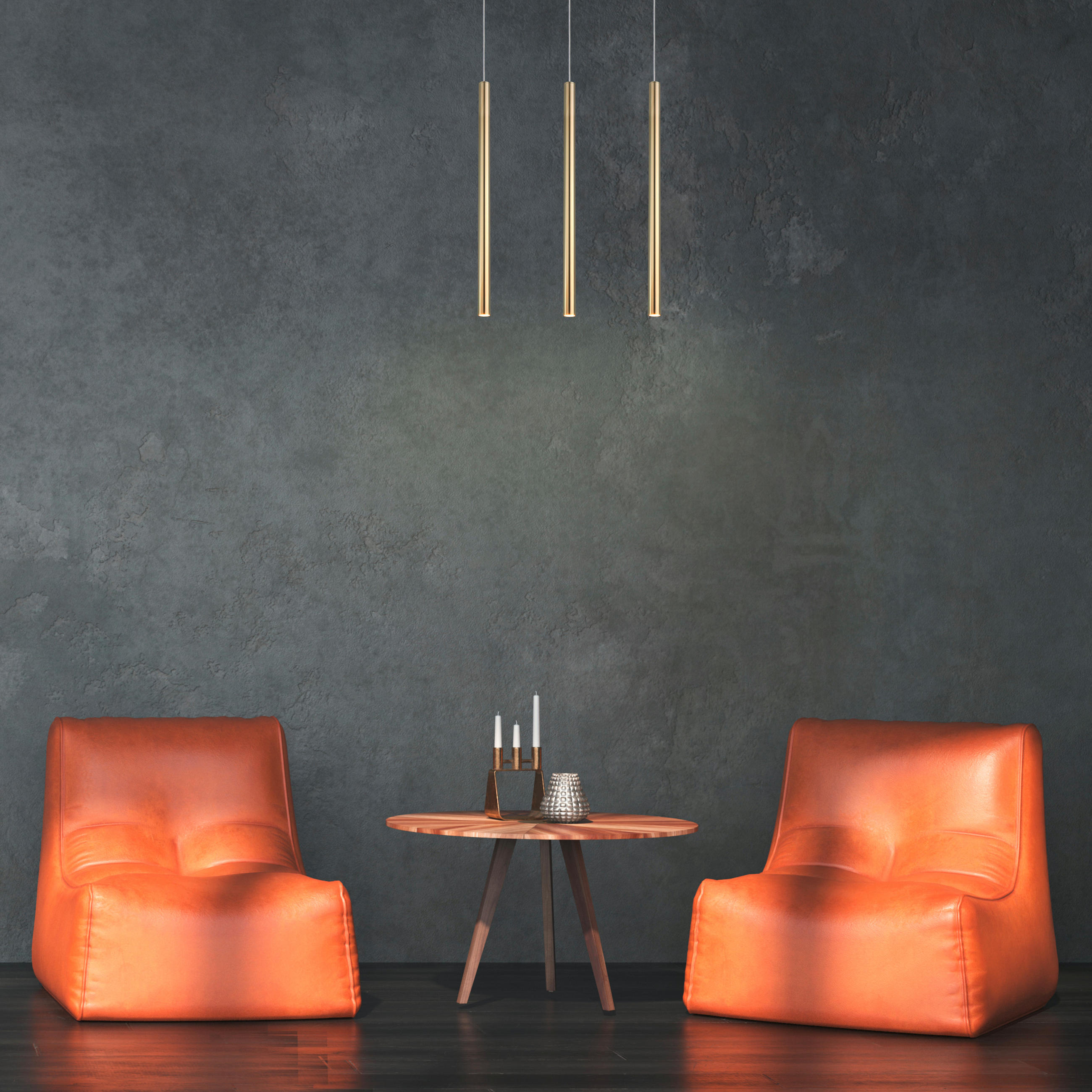 HÄNGLAMPA Lungo 45/4/150 cm  - bärnstensfärgad, Design, metall (45/4/150cm)