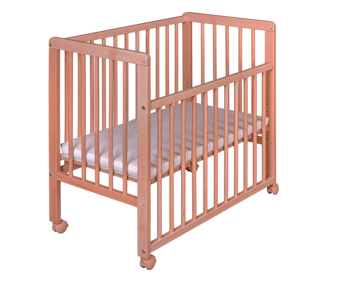 BEISTELLBETT NINA  84/48/83 cm  - Buchefarben, Basics, Holz/Textil (84/48/83cm) - My Baby Lou