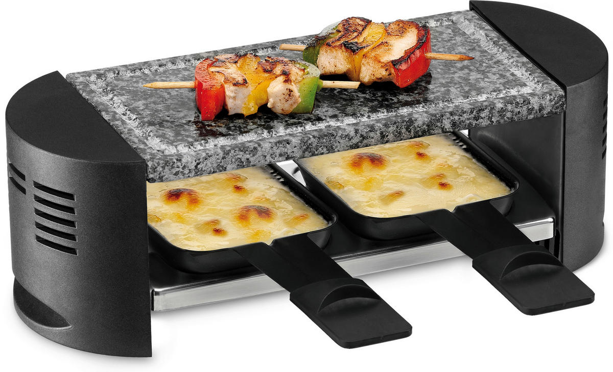RACLETTE-GRILL  - Schwarz, Konventionell, Stein (31.10/10.50/10.20cm) - Trisa Electronics