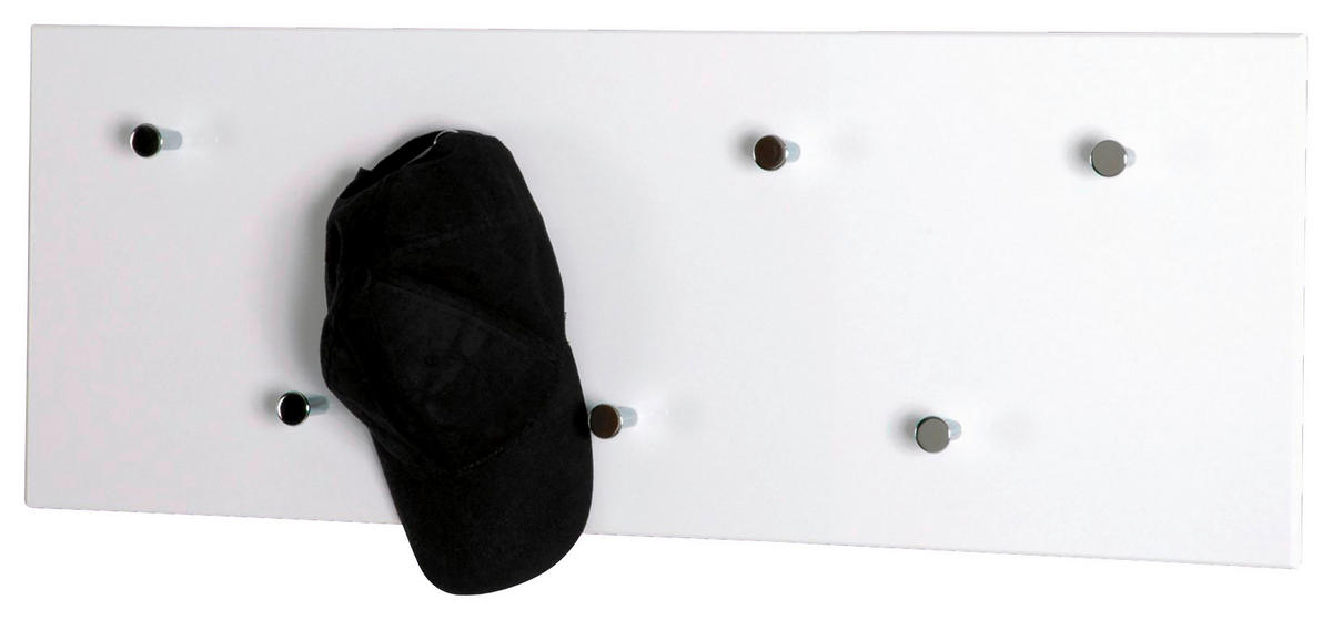 STENSKI OBEŠALNIK - barve kroma/bela, Basics, kovina/les (80/30/5,5cm) - Boxxx