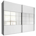 SCHWEBETÜRENSCHRANK  in Weiß  - Chromfarben/Weiß, KONVENTIONELL, Holzwerkstoff (300/236/67cm) - Voleo