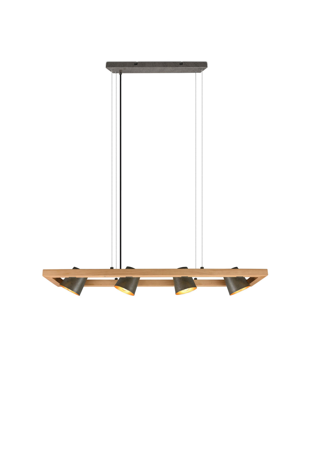 HÄNGLAMPA BELL 100/150/21 cm  - nickelfärgad, Natur, metall/trä (100/150/21cm) - Trio Leuchten
