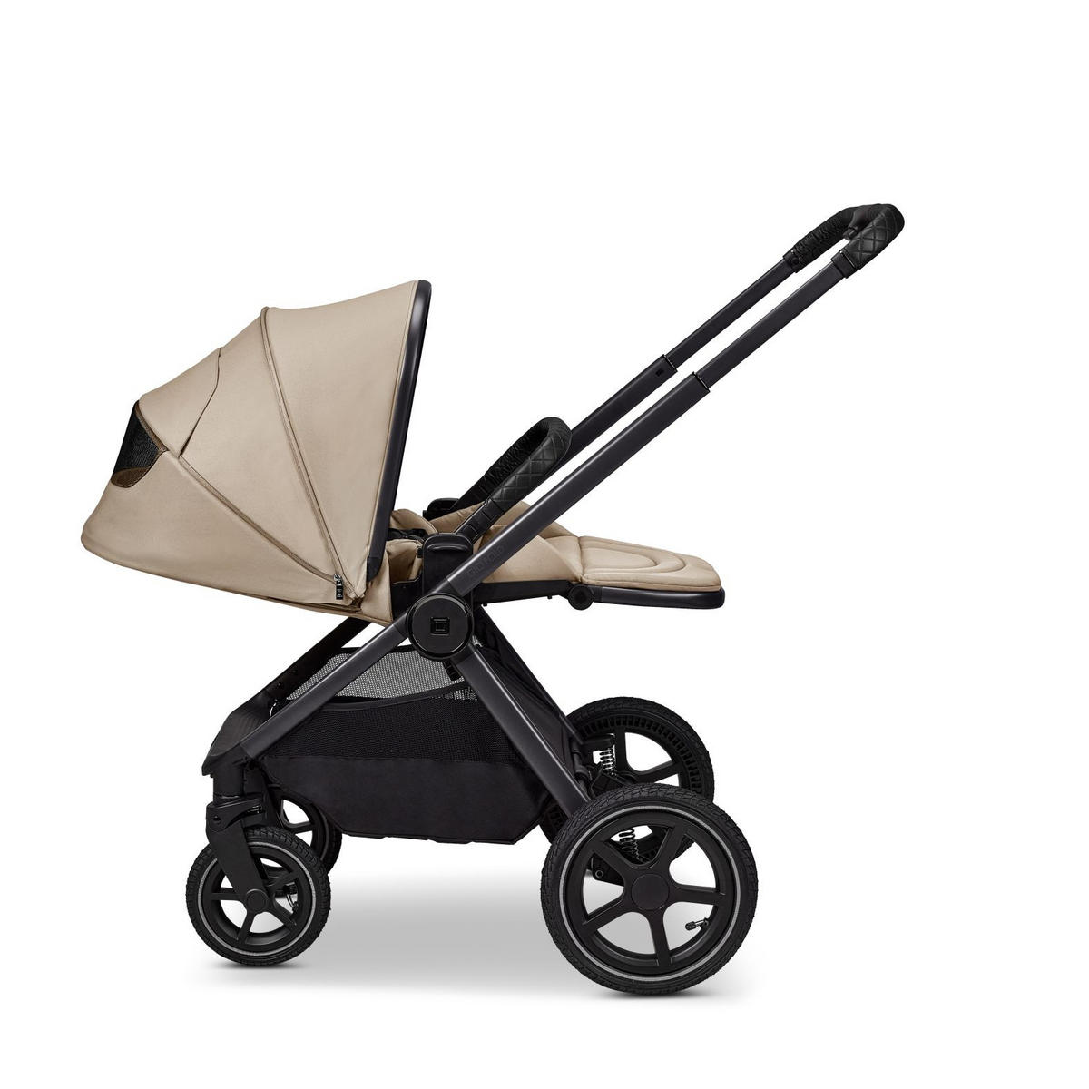 KINDERWAGENSET  GIO FOLD SET AIR  sand  - Sandfarben/Schwarz, Basics, Textil/Metall (120/58/92cm) - Moon Edition