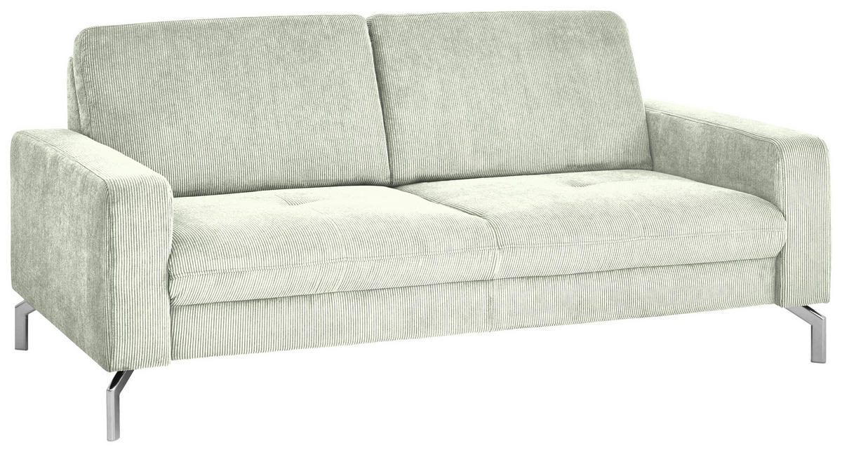 3-SITZER-SOFA Feincord Creme  - Chromfarben/Creme, Design, Textil/Metall (194/87/105cm) - Beldomo Style