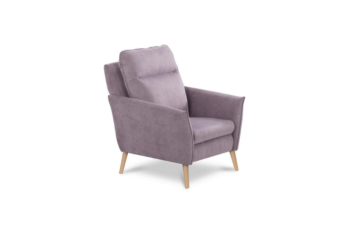 SESSEL in Mikrofaser Rosa  - Buchefarben/Rosa, Design, Holz/Textil (88/110/92cm) - Livetastic