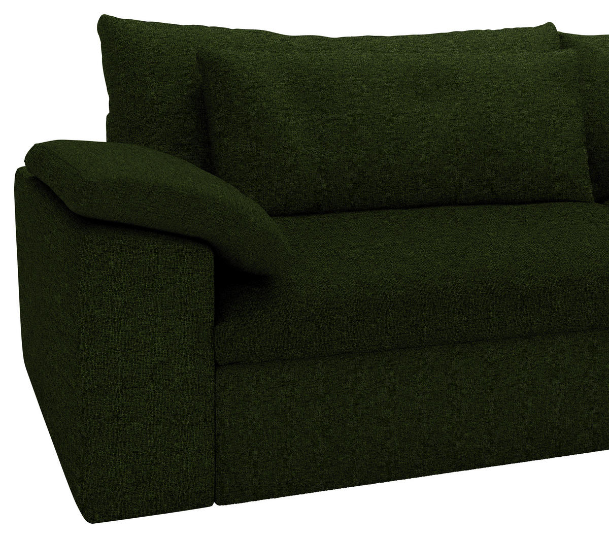ECKSOFA Flachgewebe Dunkelgrün  - Dunkelgrün/Schwarz, Modern, Kunststoff/Textil (306/198cm) - Carryhome