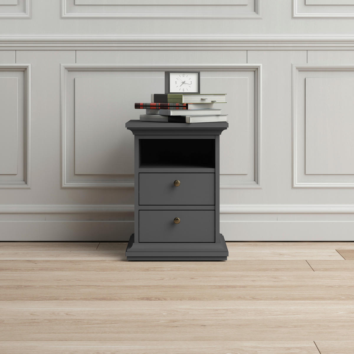 NACHTSCHRANK 43,6/58,8/40 cm  - Messingfarben/Grau, MODERN, Holzwerkstoff/Metall (43,6/58,8/40cm) - MID.YOU