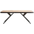 ESSTISCH in Holz, Metall 200/100/76 cm - Schwarz/Akaziefarben, Design, Holz/Metall (200/100/76cm) - Landscape