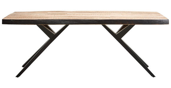 ESSTISCH in Holz, Metall 200/100/76 cm - Schwarz/Akaziefarben, Design, Holz/Metall (200/100/76cm) - Landscape