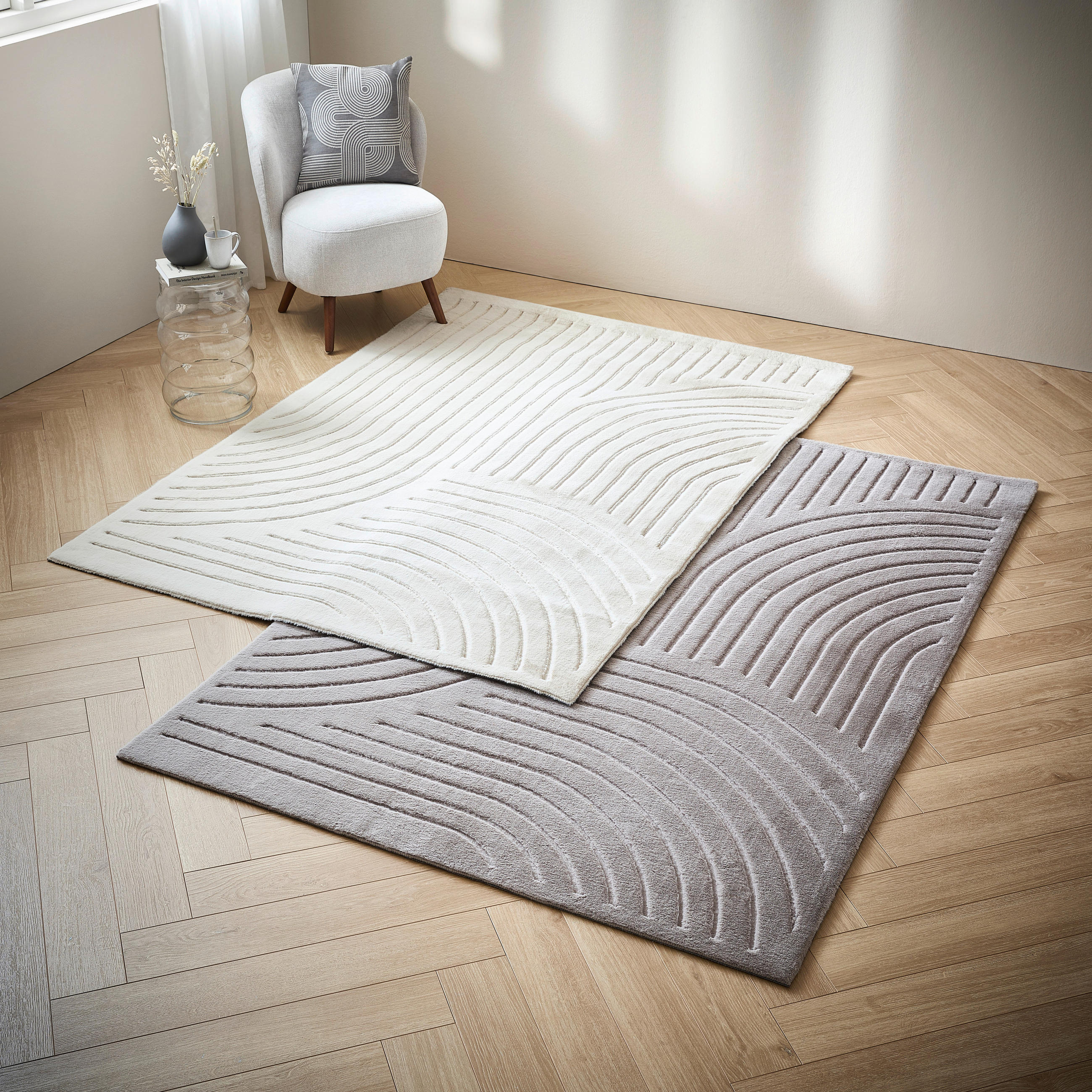 Thumbnail - Novel Hochflorteppich Siena, Beige, Kunststoff, geometrisch, rechteckig, 130x190 cm, Bsci, Oeko-Tex® Standard 100, für F...