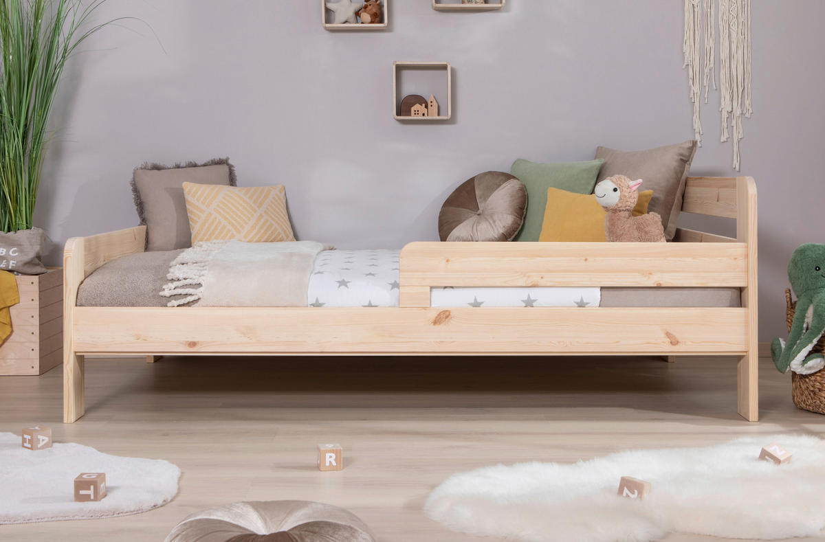 BETT 120/200 cm  in Naturfarben  - Naturfarben, MODERN, Holz/Textil (120/200cm) - MID.YOU