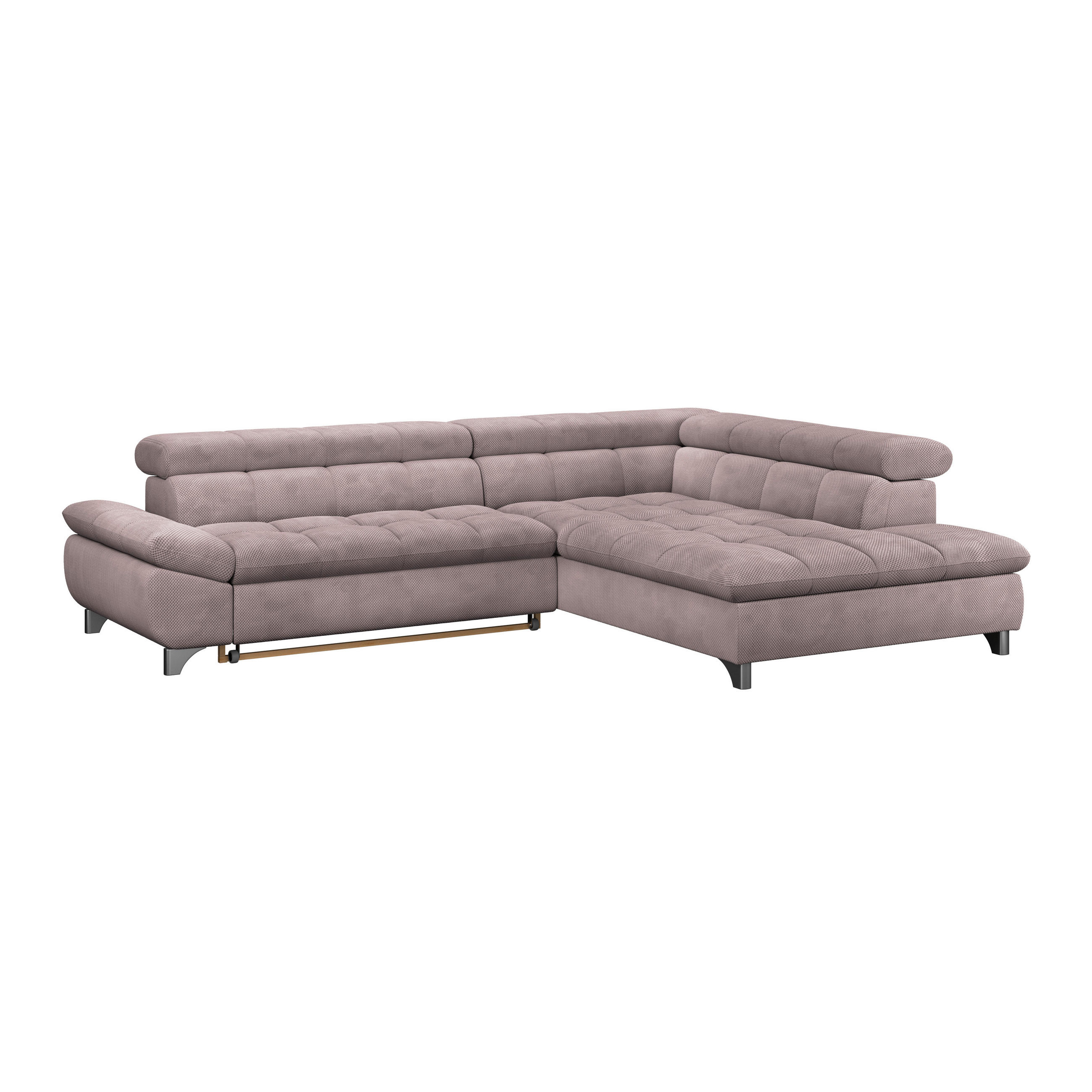 ECKSOFA Rosa Chenille  - Chromfarben/Rosa, KONVENTIONELL, Textil/Metall (312/234cm) - Livetastic