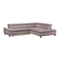 ECKSOFA Rosa Chenille  - Chromfarben/Rosa, KONVENTIONELL, Textil/Metall (312/234cm) - Livetastic