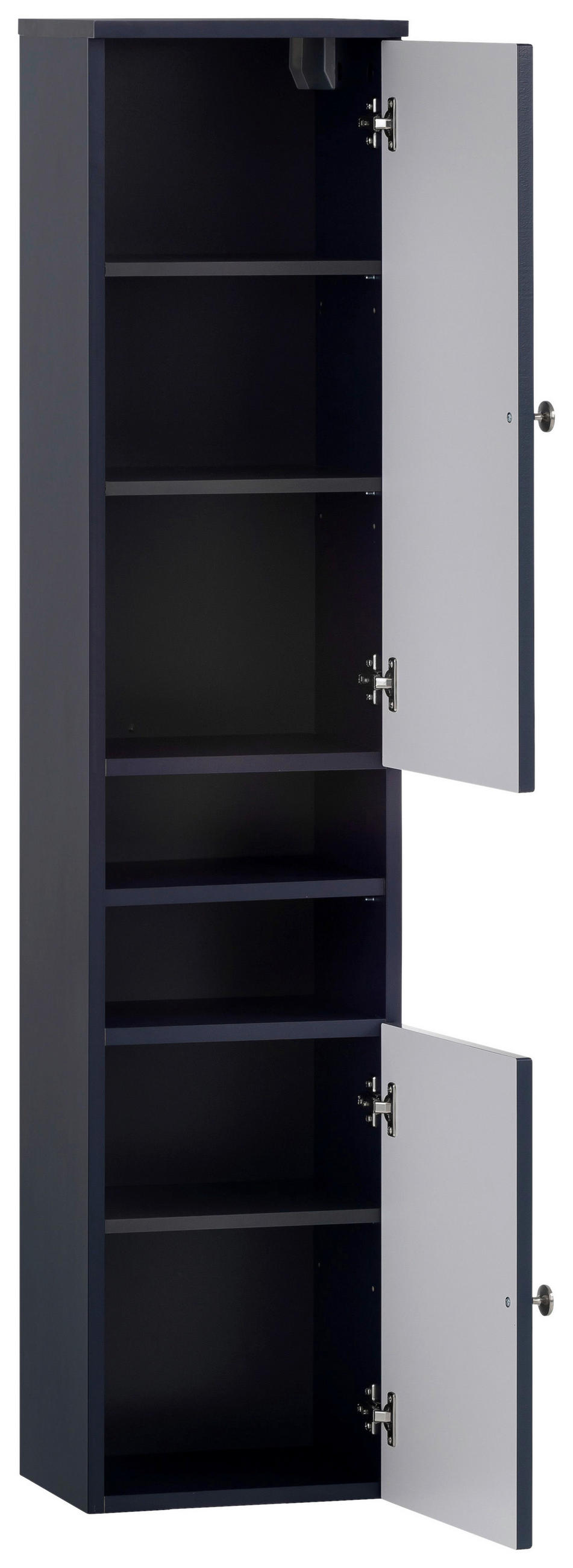 MIDISCHRANK 30,3/138,3/25,4 cm  - Dunkelblau/Nickelfarben, Basics, Holzwerkstoff/Metall (30,3/138,3/25,4cm) - Stylife