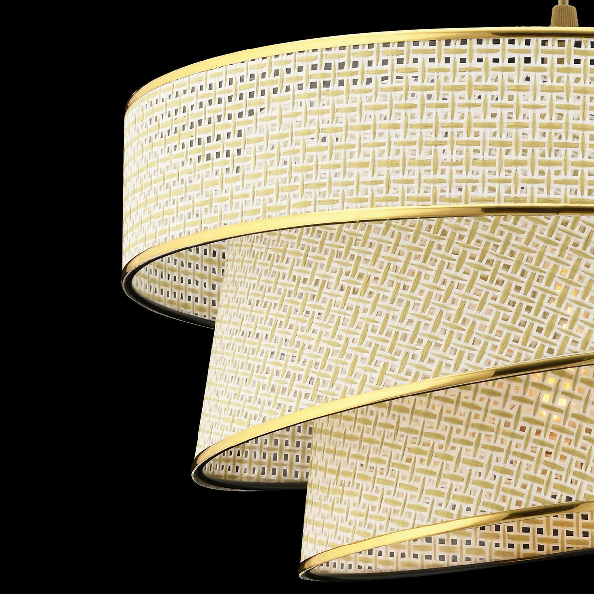 HÄNGELEUCHTE 40/72 cm   - Goldfarben/Creme, Design, Textil/Metall (40/72cm) - P & B