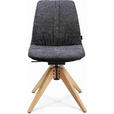 STUHL - Eichefarben/Lavagrau, Design, Holz/Textil (46/82,5-85,25/55cm) - Johann Jakob