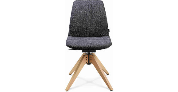 STUHL - Eichefarben/Lavagrau, Design, Holz/Textil (46/82,5-85,25/55cm) - Johann Jakob