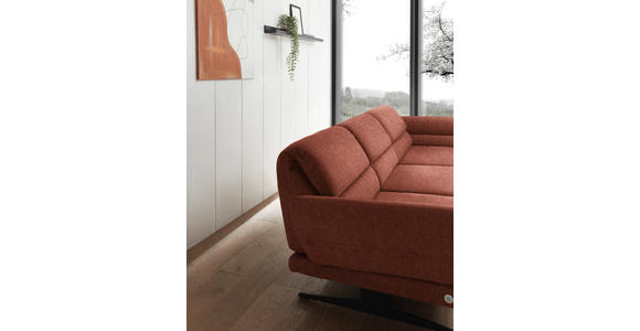 ECKSOFA  in Flachgewebe Rostfarben  279-327/176-217 cm  - Rostfarben/Schwarz, Design, Textil/Metall (279-327/176-217cm) - Dieter Knoll