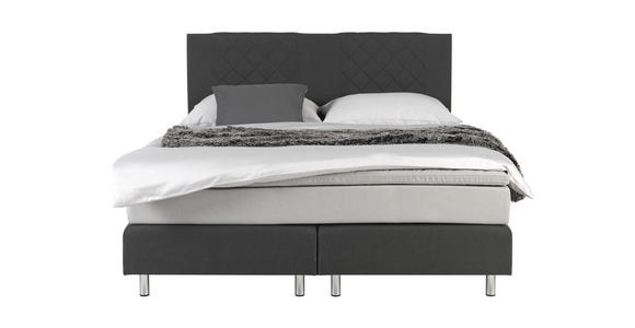 BOXSPRINGBETT 160/200 cm  in Anthrazit, Hellgrau  - Anthrazit/Hellgrau, Design, Holz/Metall (160/200cm) - Carryhome