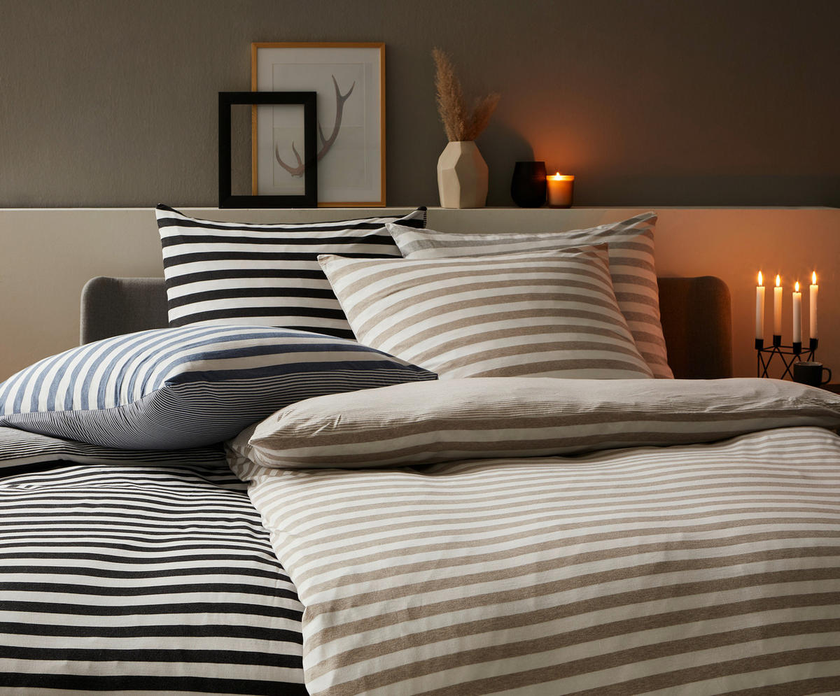 WENDEBETTWÄSCHE 2-teilig Jersey 135/200 cm  - Beige, KONVENTIONELL, Textil (135/200cm) - Bio:Vio