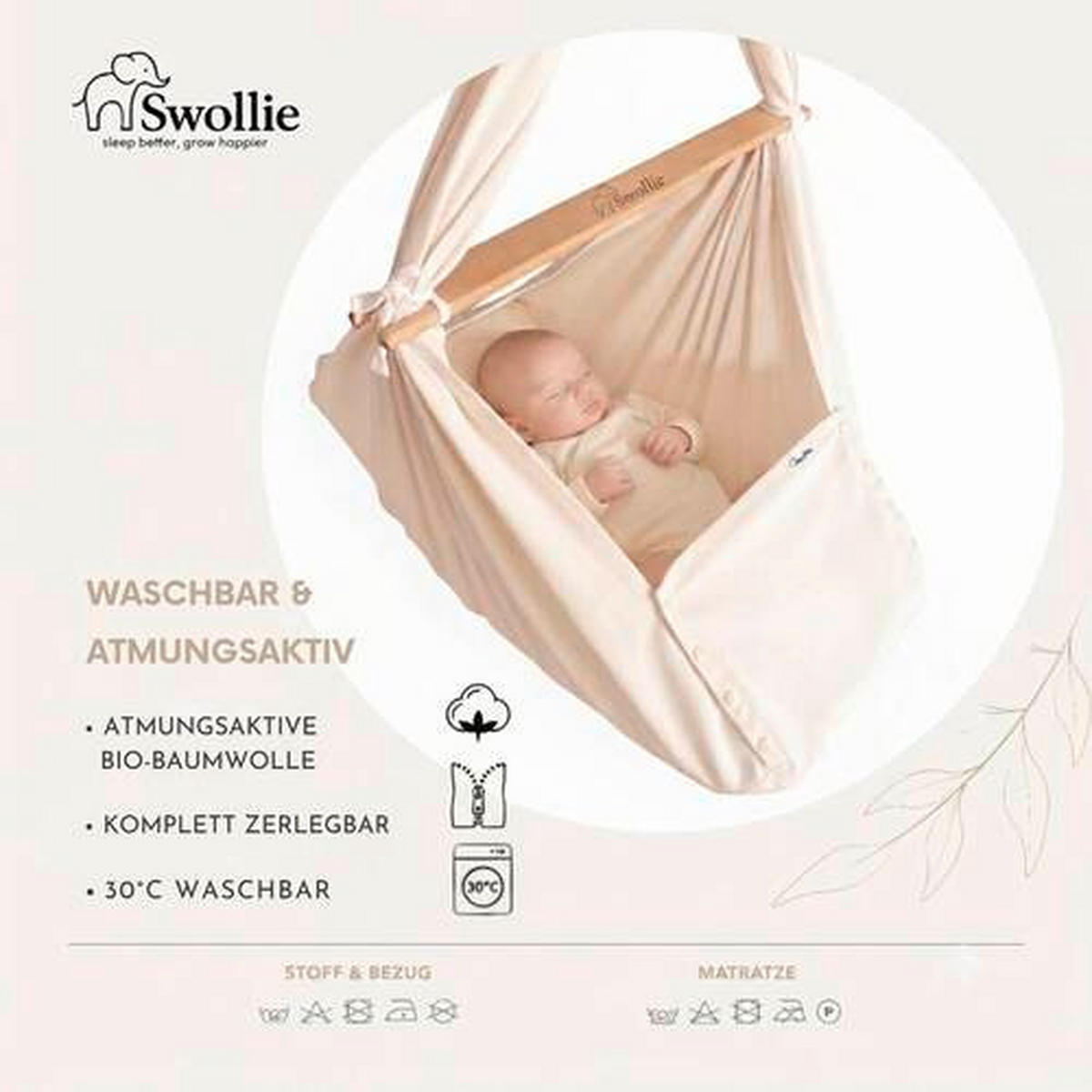 FEDERWIEGE  120/120/194 cm  - Anthrazit/Beige, Basics, Textil (120/120/194cm)