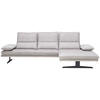 ECKSOFA in Mikrofaser Grau  - Schwarz/Grau, Design, Textil/Metall (291/164cm) - Chilliano