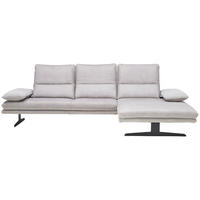 ECKSOFA Grau Mikrofaser  - Schwarz/Grau, Design, Textil/Metall (291/164cm) - Chilliano