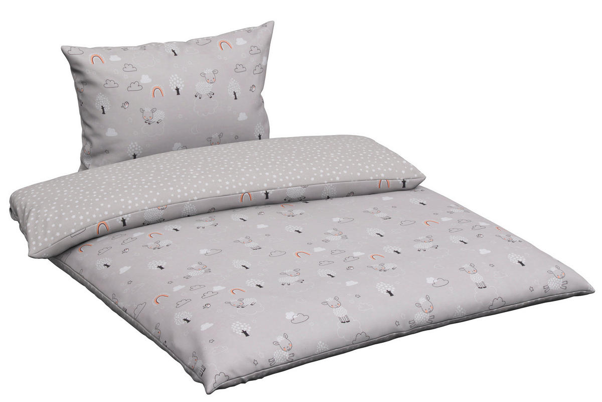 RÁCSOS KISÁGY SZETT 4 részes Cozy Sheep  - natúr/fehér, Basics, textil (100/140/160cm) - Patinio