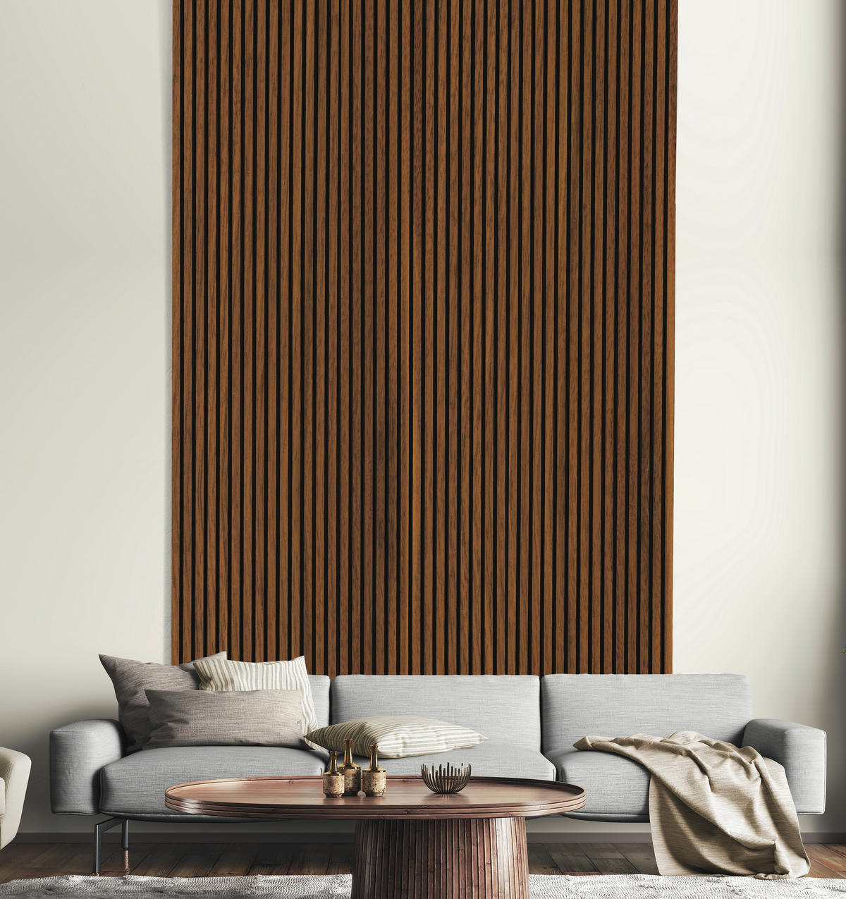 AKUSTIKPANEEL Walnuss lackiert furniert 57.25/1.9/240 cm  - Walnussfarben, KONVENTIONELL, Holz/Textil (57.25/1.9/240cm)