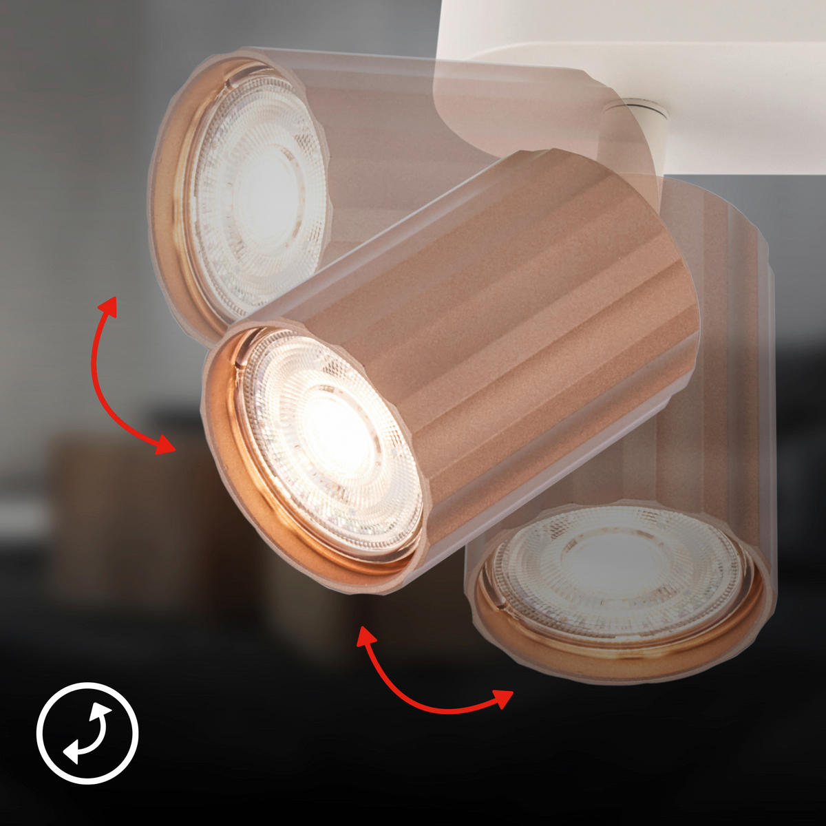 STRAHLER 28/8,5/8,5 cm   - Hellgrau/Cappuccino, Design, Kunststoff/Metall (28/8,5/8,5cm) - Briloner