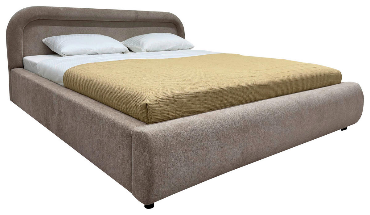POLSTERBETT Bettkasten, Lattenrost Beige 140/200 cm  - Eichefarben/Beige, MODERN, Holz/Textil (140/200cm) - Livetastic