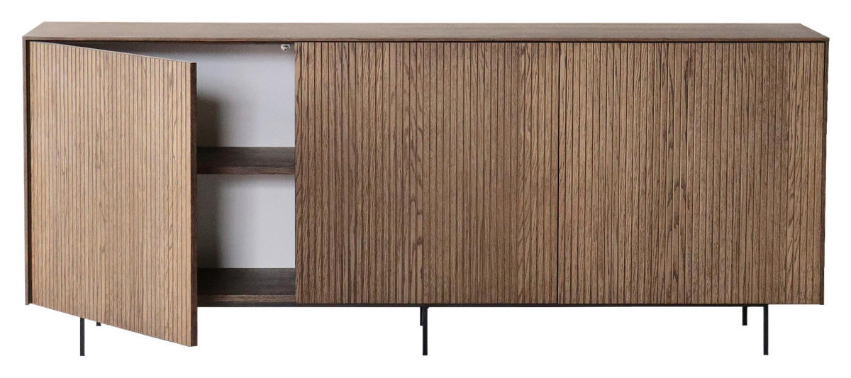 SIDEBOARD 178/70/38 cm  - svart/mörkbrun, Modern, metall/trä (178/70/38cm) - Niels Andersson