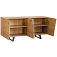 SIDEBOARD  in 160/75/42 cm  - Eichefarben/Schwarz, LIFESTYLE, Holzwerkstoff/Metall (160/75/42cm) - Carryhome