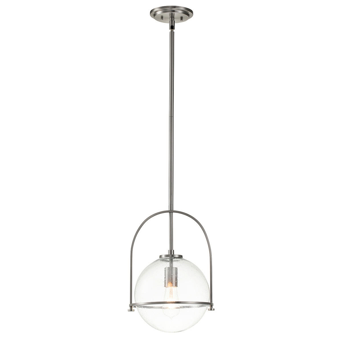 HÄNGELEUCHTE 28.9/50.3 cm  - Nickelfarben, Design, Glas/Metall (28.9/50.3cm) - Elstead Lighting