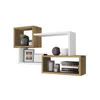 ZIDNA POLICA - bela/hrast artisan, Moderno, pločasti materijal (87/54/18cm) - Xora