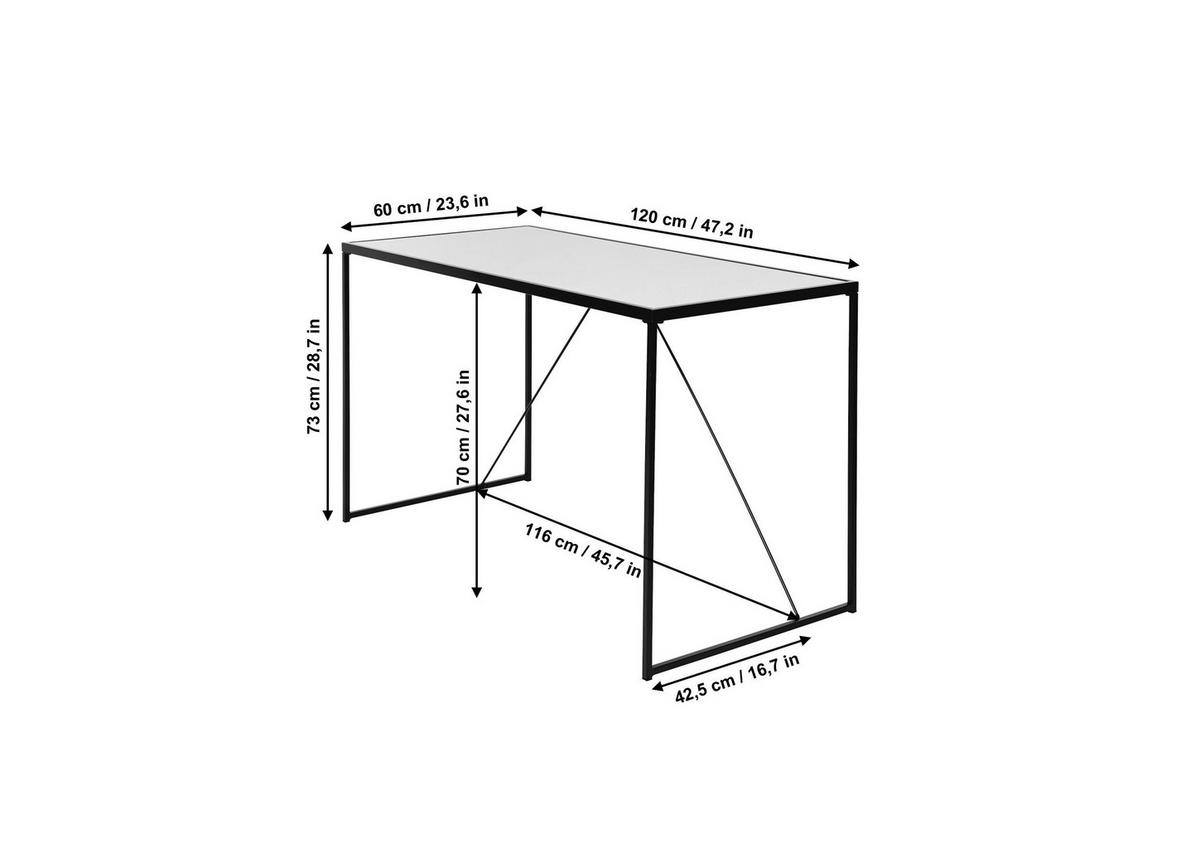 SCHREIBTISCH 120/60/73 cm  in Klar, Goldfarben  - Klar/Goldfarben, Konventionell, Glas/Metall (120/60/73cm) - Livetastic