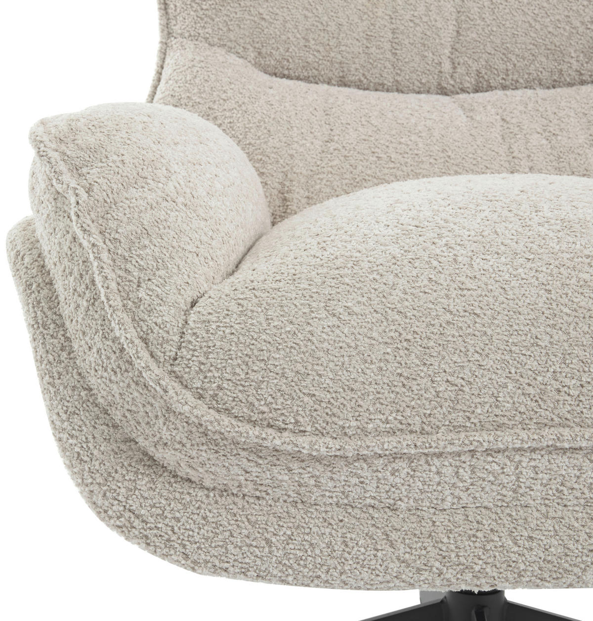 SESSEL Bouclé Creme    - Creme/Schwarz, MODERN, Textil/Metall (80/95/91cm) - Livetastic