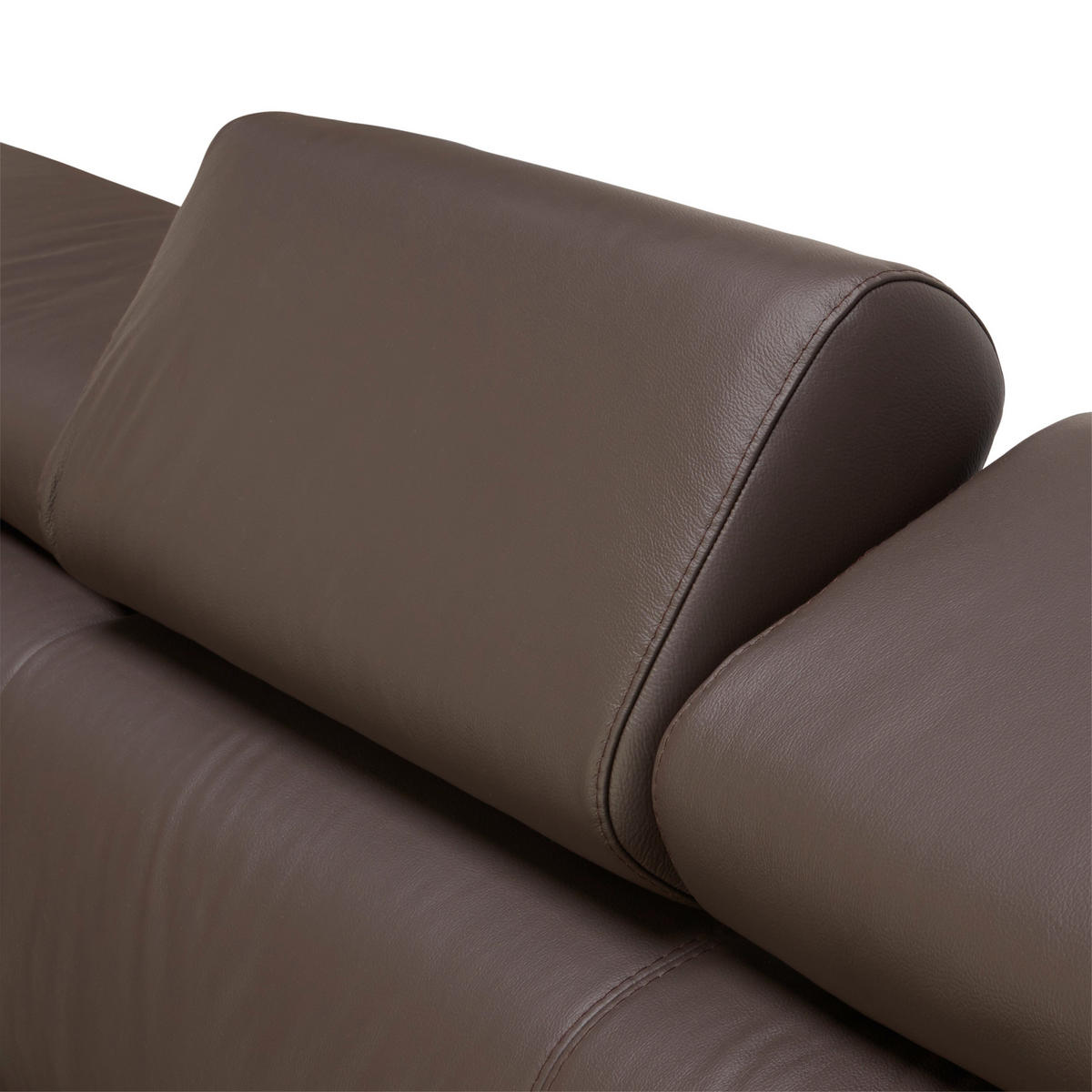 ECKSOFA Dunkelbraun Kombination Echtleder/Lederlook Lederlook  - Chromfarben/Dunkelbraun, Design, Leder/Textil (212/265cm) - Stylife