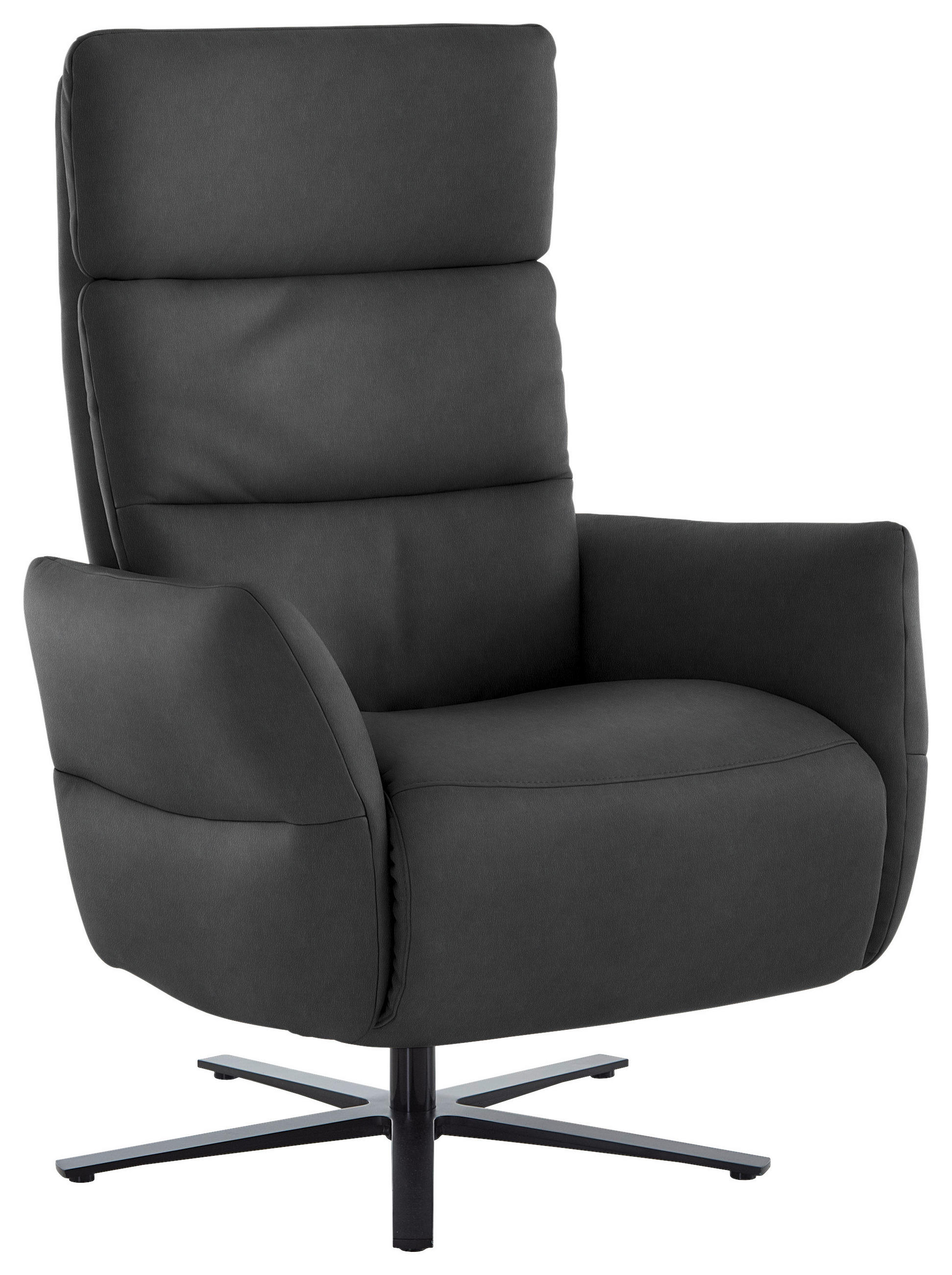 RELAXSESSEL in Leder Anthrazit  - Anthrazit/Schwarz, Design, Leder/Metall (82/119/85cm) - Dieter Knoll