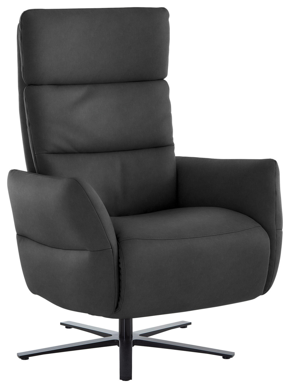 RELAXSESSEL in Leder Anthrazit  - Anthrazit/Schwarz, Design, Leder/Metall (82/119/85cm) - Dieter Knoll