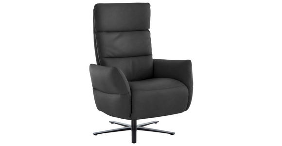 RELAXSESSEL in Leder Anthrazit  - Anthrazit/Schwarz, Design, Leder/Metall (82/119/85cm) - Dieter Knoll