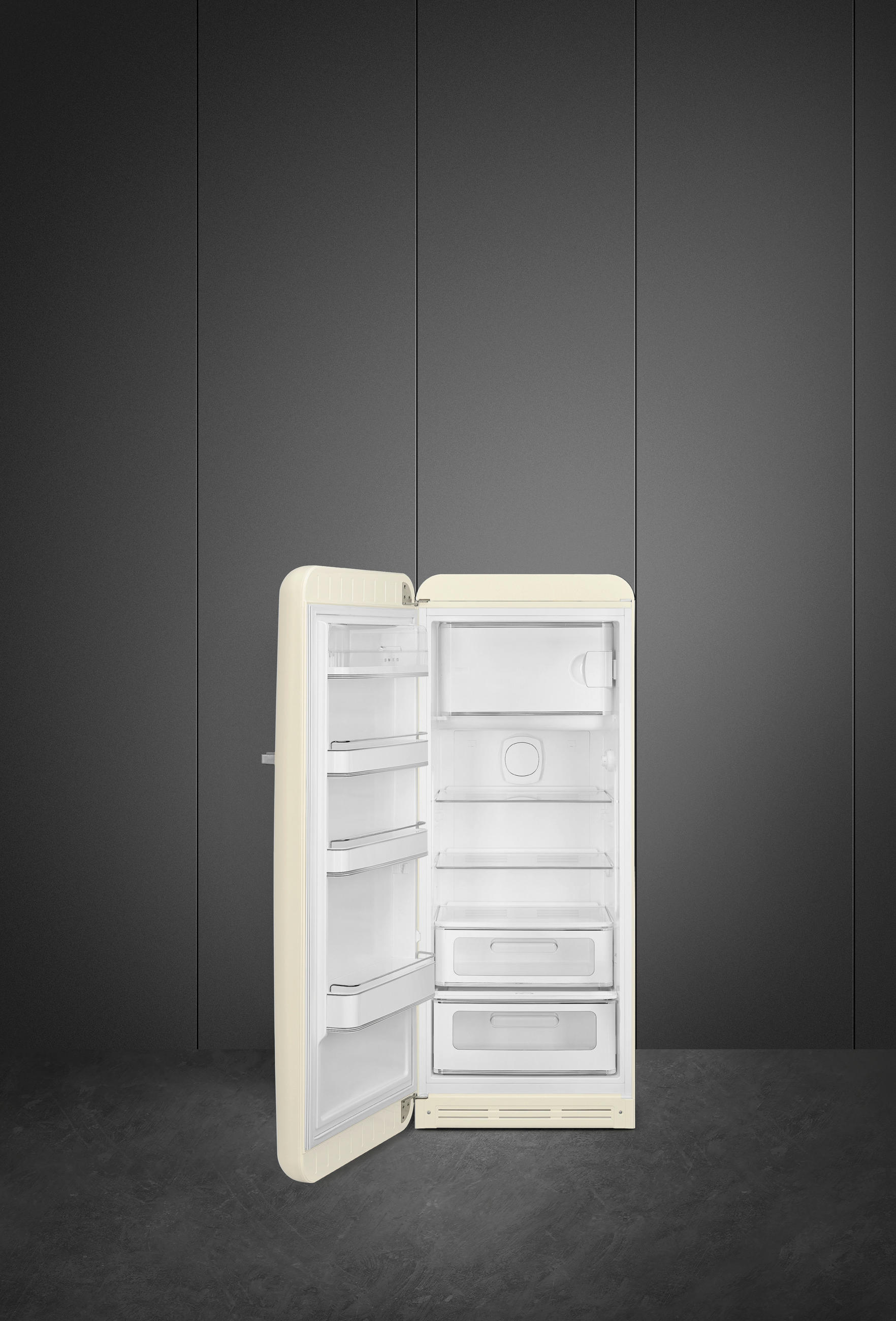 KÜHLSCHRANK 60/150/72,8 cm FAB28LCR6  - Creme, Basics, Glas/Metall (60/150/72,8cm) - SMEG